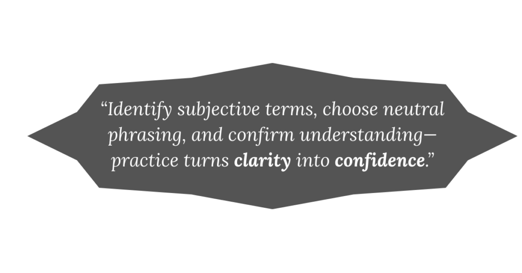 Step-by-step communication strategy for clarity