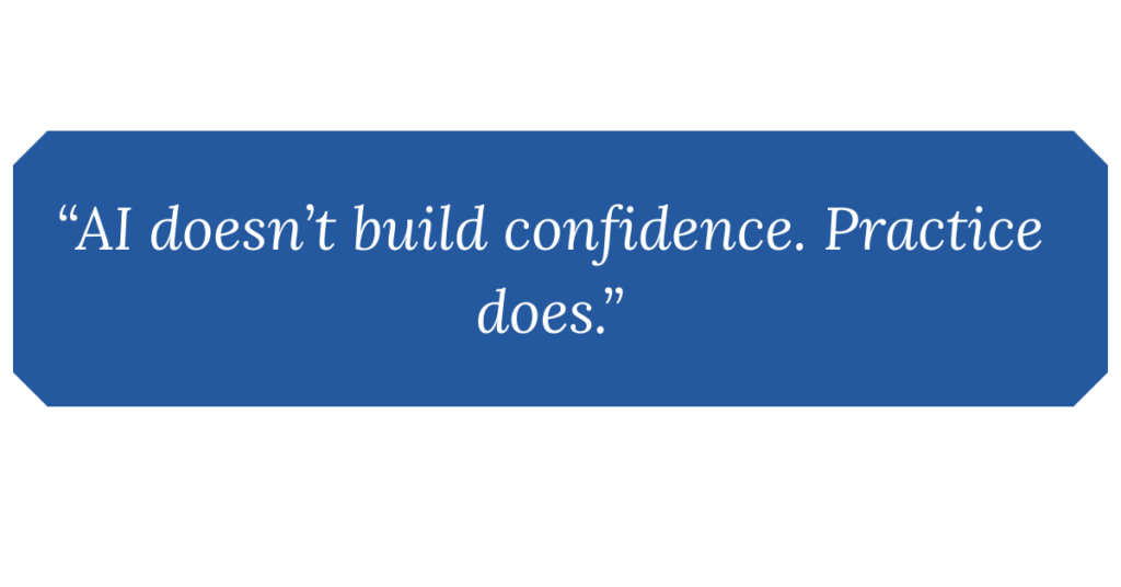 Pull quote about confidence and communication practice